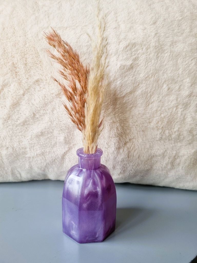 Vase Violet Nacré ( H 9.5 cm L 6 cm)